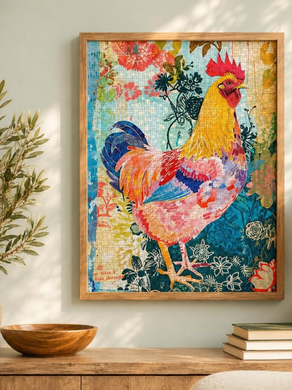 Cross & Glory Key West Colorama Rooster on Duval 1000 Piece Puzzle - Complete